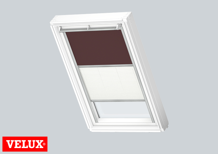 Duo Blind (Blackout), 4559 Dark Brown & 1016 White - VELUX Loft Blind - Image 3